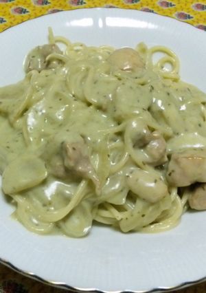 バジルソースでクリームパスタ☆ミ-レシピのメイン写真