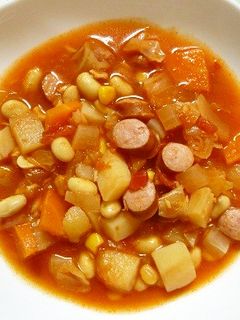 野菜いっぱい!うちのトマトスープ-レシピのメイン写真