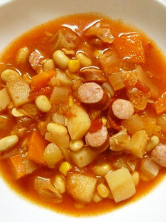 野菜いっぱい!うちのトマトスープ-レシピのメイン写真