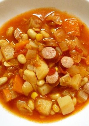 野菜いっぱい！うちのトマトスープ-レシピのメイン写真