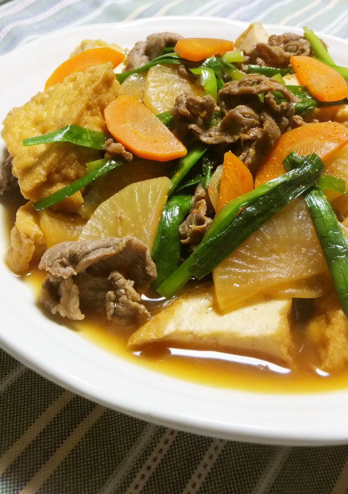 ごはんすすみまくり～♪厚揚げと牛肉の煮物-レシピのメイン写真