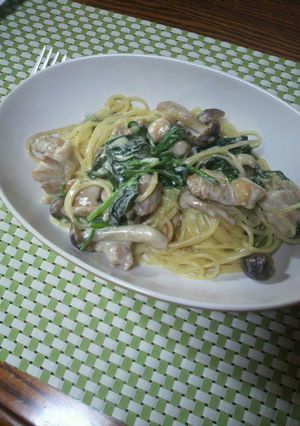 鶏肉とほうれん草のクリームパスタ-レシピのメイン写真