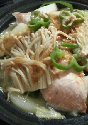 タジン鍋で秋鮭のちゃんちゃん焼き-レシピのメイン写真