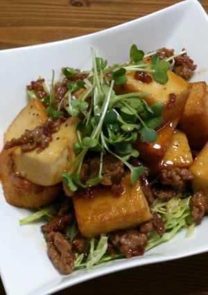 厚揚げとひき肉の照り焼き♬-レシピのメイン写真