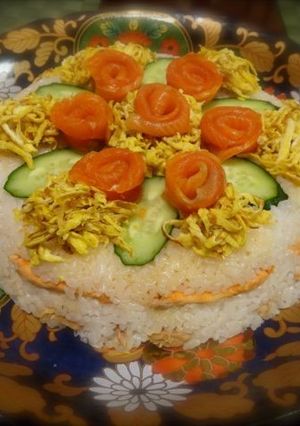 薔薇のライスケーキ（押し寿司）-レシピのメイン写真
