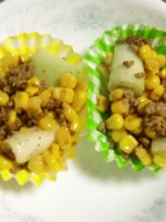 お弁当のおかずに、コーンと挽き肉いため-レシピのメイン写真