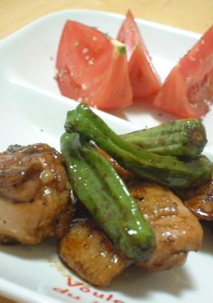 おいし～♪鶏肉とししとうのバルサミコ酢炒め-レシピのメイン写真