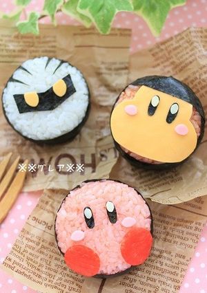 星のカービィ　キャラ弁（３キャラ）-レシピのメイン写真