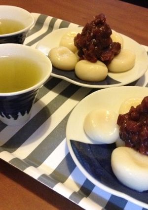 お豆腐 de ふっくら白玉ぜんざい。-レシピのメイン写真