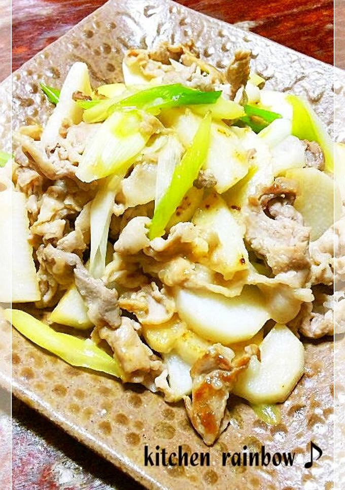 豚肉と長芋と白ネギの塩麹バター炒め☆-レシピのメイン写真