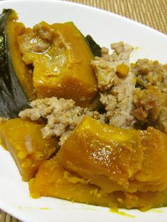 ひき肉とかぼちゃの煮物-レシピのメイン写真