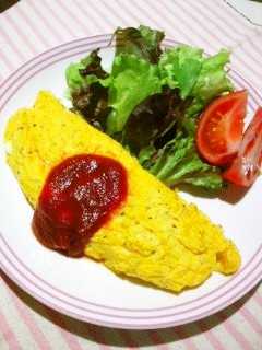 ∮超簡単☆ちょい刺激的プレーンオムレツ∮-レシピのメイン写真