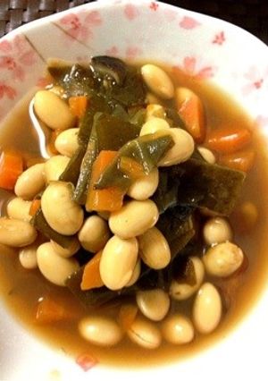 圧力鍋で簡単！大豆と昆布の煮物！-レシピのメイン写真