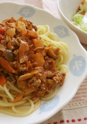 簡単！しめじミートソース　パスタ-レシピのメイン写真