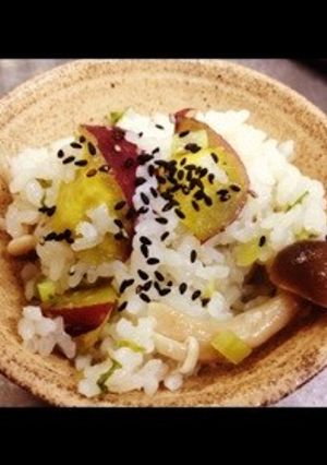 圧力鍋でさつまいもとキノコの秋ごはん！-レシピのメイン写真