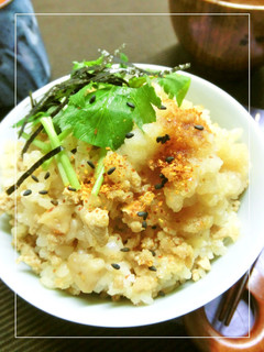 ダイエットこうや&蓮根入り 油揚げご飯-レシピのメイン写真
