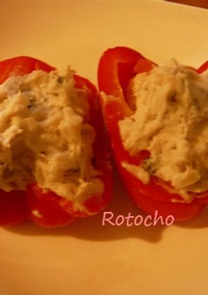 パプリカの鶏つくね乗せ-レシピのメイン写真