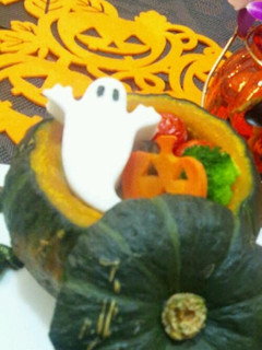 ハロウィン★かぼちゃのお化けグラタン♪-レシピのメイン写真