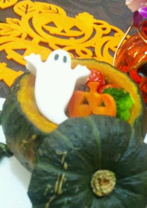 ハロウィン★かぼちゃのお化けグラタン♪-レシピのメイン写真