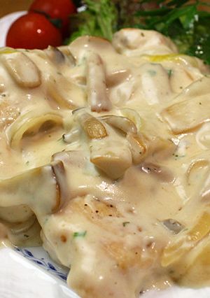 鶏むね肉とキノコのクリームソース煮-レシピのメイン写真