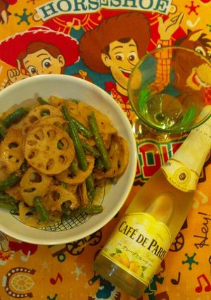 カフェドパリ と ゴマ蓮根金平-レシピのメイン写真