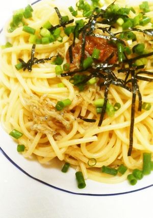 簡単☆さっぱり梅とじゃこのパスタ-レシピのメイン写真