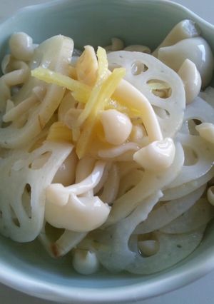 ホワイトしめじとはすのレンジ酢-レシピのメイン写真