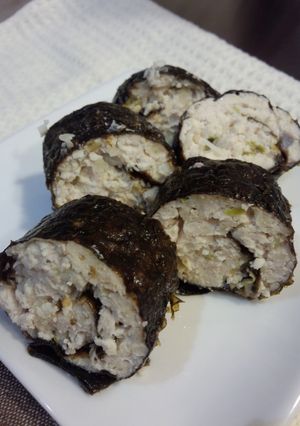 鶏胸肉とヘルシーこうやの海苔巻き-レシピのメイン写真