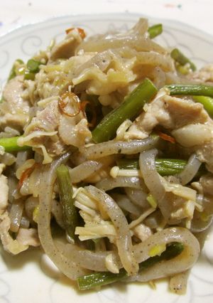 食欲そそる♪にんにくの芽入りピリ辛炒め-レシピのメイン写真