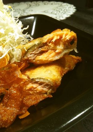 春巻の皮で☆鮭のぱりぱりチーズはさみ揚げ-レシピのメイン写真