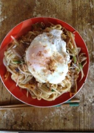 ホルモン焼うどん-レシピのメイン写真