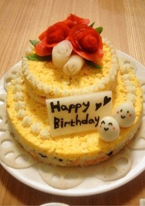 お祝いに2段寿司ケーキ＊メッセージ入り♪-レシピのメイン写真