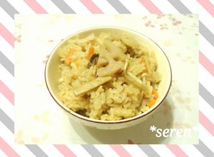 ヘルシー☆きのことレンコンの炊き込み御飯-レシピのメイン写真