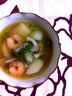 かぶ•エビ•しめじ☆バターコンソメスープ-レシピのメイン写真