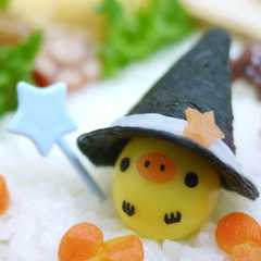 รูปของ キャラ弁に帽子☆ハロウィンにも
