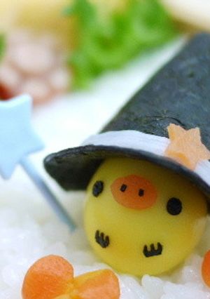 キャラ弁に帽子☆ハロウィンにも-レシピのメイン写真