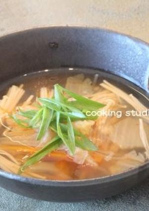 簡単☆豚しゃぶ茹で汁でピリ辛健康スープ-レシピのメイン写真