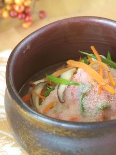 豆腐と季節野菜の明太とろろ蒸し-レシピのメイン写真