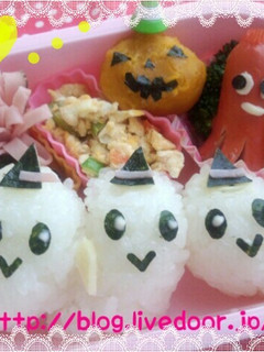 ハロウィンおばけ3兄弟♣のお弁当-レシピのメイン写真