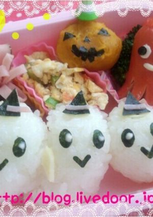 ハロウィンおばけ３兄弟♣のお弁当-レシピのメイン写真