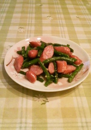 インゲンとウインナーの塩麹炒め-レシピのメイン写真