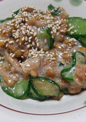 納豆・梅・胡瓜の和え物-レシピのメイン写真