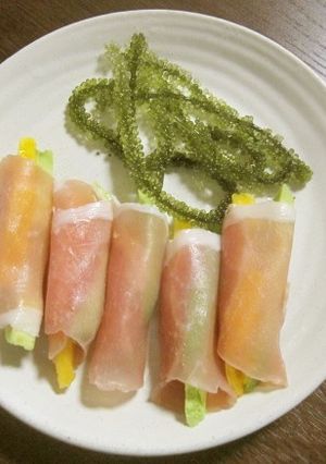 パパイヤとアボカドの生ハム巻き-レシピのメイン写真