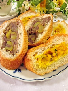 薩摩芋(南瓜)餡入り♡スタッフドバゲット-レシピのメイン写真