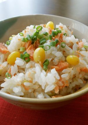 大根菜入り★塩鮭と銀杏の炊き込みご飯-レシピのメイン写真
