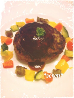 野菜たっぷりジューシーハンバーグ♡-レシピのメイン写真