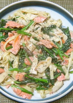 簡単！濃厚ほうれんそうとサーモンのパスタ-レシピのメイン写真