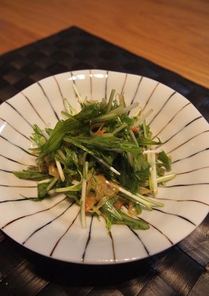 水菜の梅サラダ♪-レシピのメイン写真