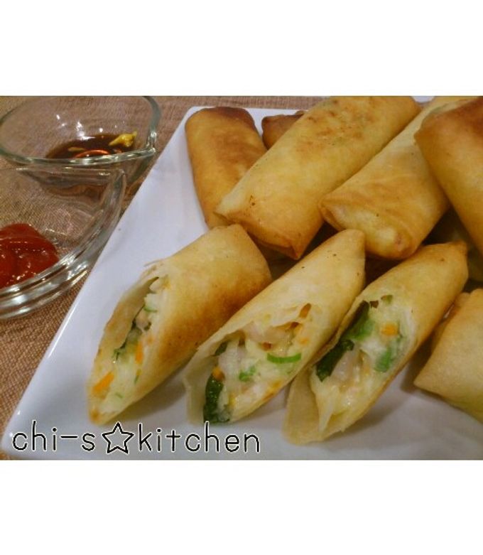 野菜たっぷり♪海老しそチーズ春巻☆ by ちぃズ☆キッチン