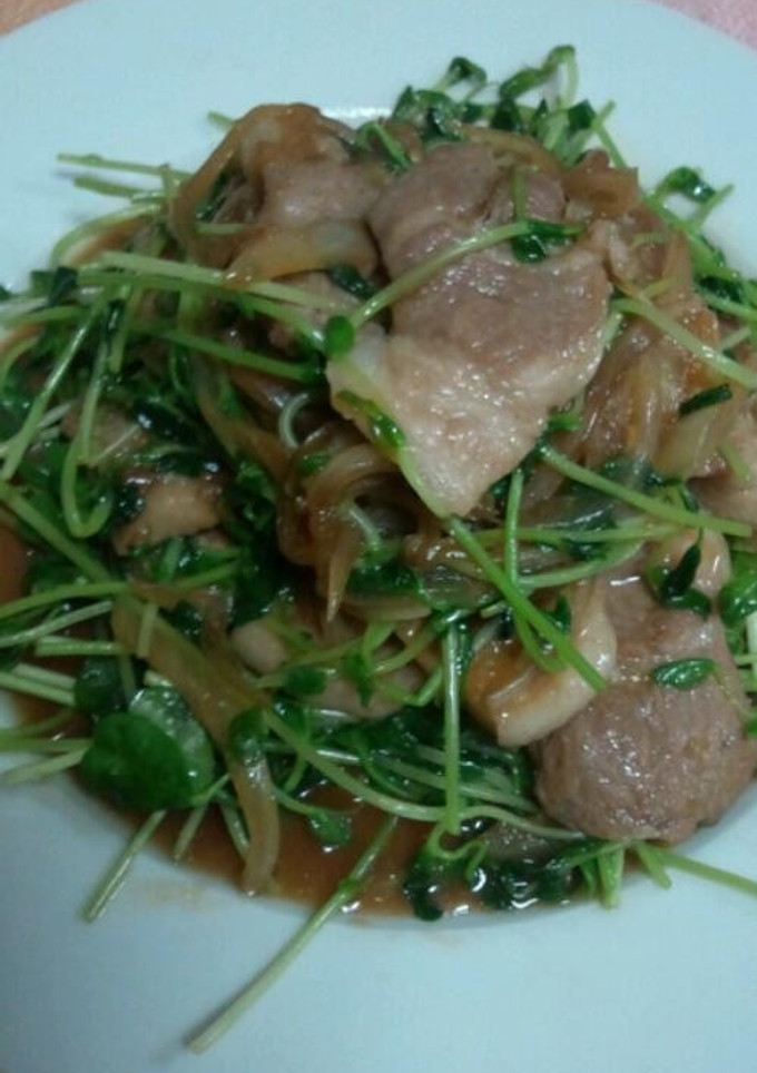 豆苗さんたっぷり生姜焼き♥-レシピのメイン写真